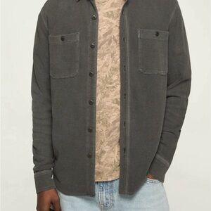 Lucky Brand Dark Gray Button-Up Shirt Jacket